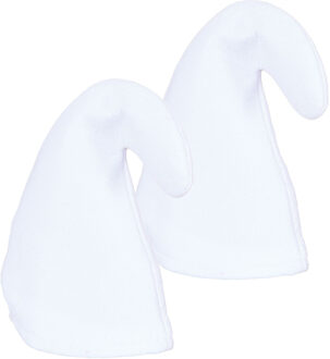 Carnaval verkleed hoed Kabouter/dwerg - 2x - puntmuts - wit - volwassenen