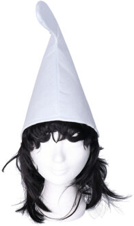 Carnaval verkleed hoed Kabouter/dwerg - puntmuts - wit - volwassenen