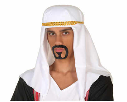 Carnaval verkleed hoed voor een Arabier/Sjeik - hoofddoek wit - heren