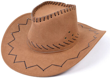 Carnaval verkleed hoed voor een cowboy - bruin - polyester - heren/dames