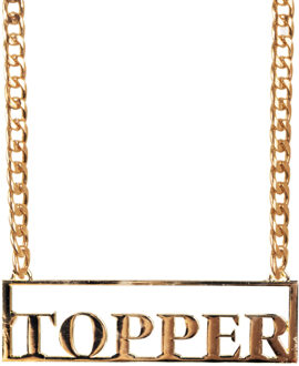 Carnaval verkleed ketting / sieraad - metaal - goud - topper - foute party / Toppers