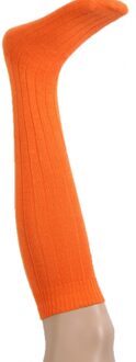 Carnaval verkleed kniekousen / lange sokken - oranje - maat 41-47 - volwassenen - kleding