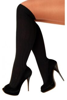 Carnaval verkleed kniekousen/lange sokken - zwart - maat 41-47 - volwassenen - kleding