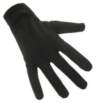 Carnaval verkleed korte handschoenen - zwart - volwassenen - katoen