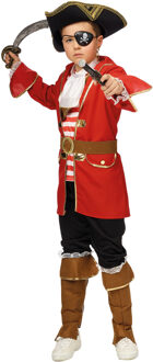 Carnaval verkleed kostuum Kapitein piraten pak - rood - voor kinderen