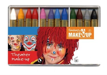 Carnaval verkleed make-up schmink stiften - setje van 12x stuks - Schmink