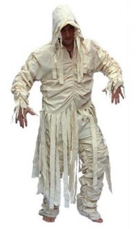 Carnaval verkleed Mummiekostuum voor heren - Halloween pak - Horror thema outfit Wit