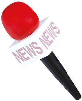 Carnaval verkleed namaak microfoon - kunststof - 25 cm - reporter/presentator Multi