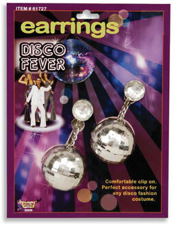 Carnaval verkleed oorbellen - seventies/disco thema - spiegelbollen