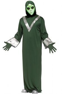 Carnaval verkleed pak Alien - marsmannetje - horror - voor volwassenen - themafeest Groen