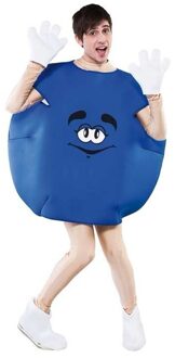 Carnaval verkleed pak/kostuum - snoepje M - blauw - one size M/L - volwassenen
