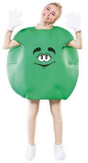 Carnaval verkleed pak/kostuum - snoepje M - groen - one size M/L - volwassenen