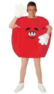 Carnaval verkleed pak/kostuum - snoepje M - rood - one size M/L - volwassenen