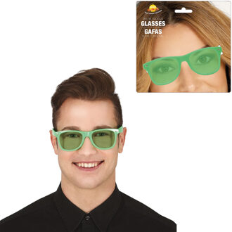 Carnaval/verkleed party bril - 2x - groen - volwassenen - Voor bij een verkleedkleding kostuum