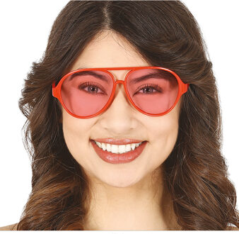 Carnaval/verkleed party bril Aviator - rood - volwassenen - Voor bij een verkleedkleding kostuum