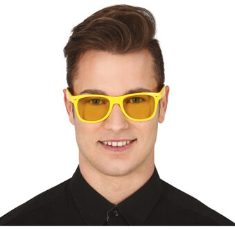 Carnaval/verkleed party bril - geel - volwassenen - Voor bij een verkleedkleding kostuum