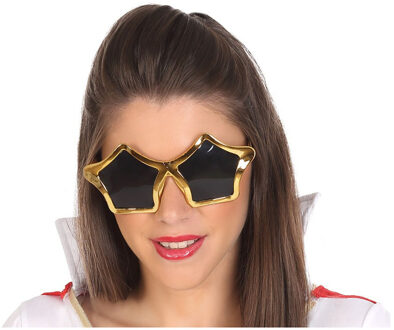 Carnaval/verkleed party bril Stars - Disco/eighties thema - goud - volwassenen
