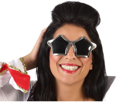 Carnaval/verkleed party bril Stars - Disco/Eighties thema - zilver - volwassenen