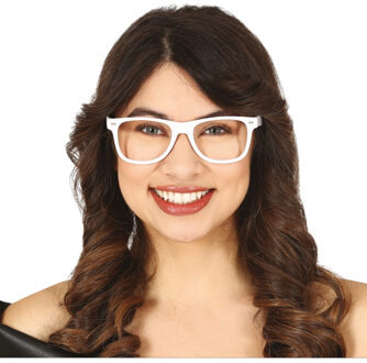 Carnaval/verkleed party bril - wit - volwassenen - Voor bij een verkleedkleding kostuum