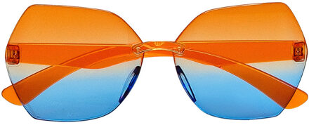 Carnaval/verkleed party bril Woodstock - rood/blauw