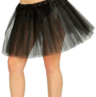 Carnaval verkleed Petticoat/tutu tule rokje - zwart - dames - Voor maten S-M-L