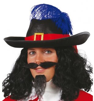 Carnaval verkleed piraten kapitein hoed met veer volwassenen