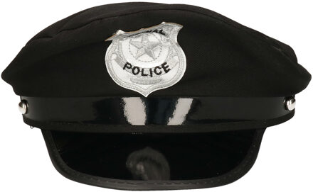Carnaval verkleed Politie hoed - zwart - volwassenen