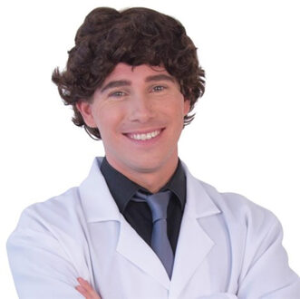 Carnaval verkleed pruik - Frivole dude - bruin kort haar - heren