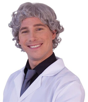 Carnaval verkleed pruik - Frivole dude - grijs kort haar - heren