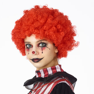 Carnaval verkleed pruik - Horrorclown - rood - clownspruik - Halloween accessoires