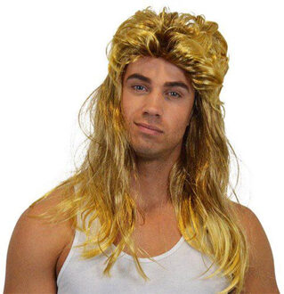 Carnaval verkleed pruik - Johnny - blond - lang haar en matje - heren - foute party