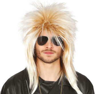 Carnaval verkleed pruik punk/rockster - blond - heren/dames - one size - foute party
