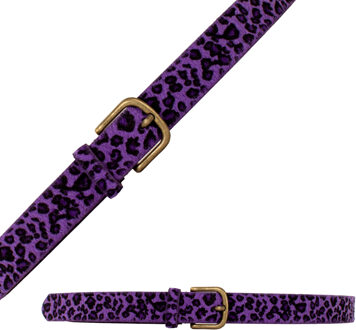 Carnaval verkleed riem - luipaard-/panterprint - paars - Dames - gouden gesp