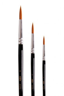 Carnaval/verkleed Schmink penselen - 3x - synthetisch - schminkset - grimeren Zwart