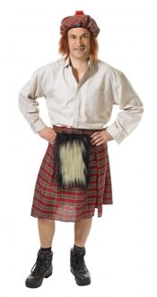 Carnaval verkleed Schots kostuum - voor heren - kilt rok en hoed - one size Multi