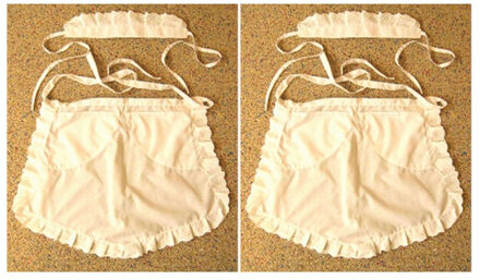 Carnaval verkleed Serveersters schort wit met kapje - 2x stuks - Dienstmeisjes artikelen - Dames