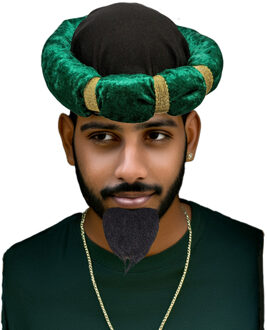 Carnaval verkleed set Arabier/Sjeik/Sultan/1001 nacht - Tulband groen - Heren - met baardje