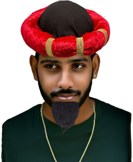 Carnaval verkleed set Arabier/Sjeik/Sultan/1001 nacht - Tulband rood - Heren - met baardje