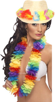 Carnaval verkleed set - Tropische Hawaii party - hoedje met bloemenslinger - volwassenen