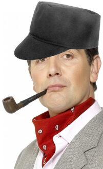 Carnaval verkleed setje heren - Boeren pet/hoed - rode boerenzakdoek - pijp