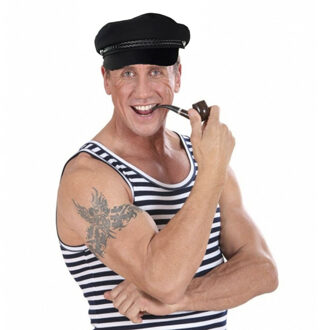Carnaval verkleed setje heren - Vissers kapitein hoed en pijp