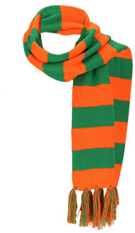 Carnaval verkleed sjaal - oranje/groen - Tilburg - 160 cm - Feest sjaal