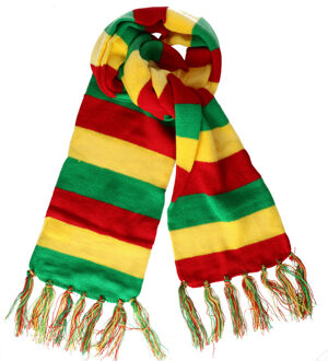 Carnaval verkleed sjaal - rood/geel/groen - Limburg/Maastricht - 160 cm - Feest sjaal