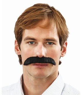 Carnaval verkleed snorren - Cowboy/Mexicaan/Biker - zwart - zelfklevende namaak snor