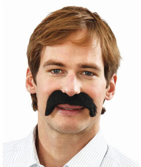 Carnaval verkleed snorren - Cowboy/Mexicaan/Biker - zwart - zelfklevende namaak snor