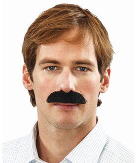 Carnaval verkleed snorren - Duitser - zwart - zelfklevende namaak snor