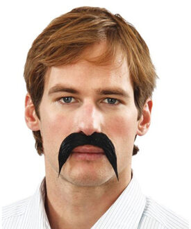 Carnaval verkleed snorren - Mexicaan/cowboy - zwart - zelfklevende namaak snor