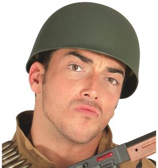 Carnaval Verkleed Soldaat/militair/leger helm - 2x - groen - voor volwassenen