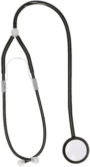 Carnaval verkleed stethoscoop - dokter/zuster - zwart - thema feest accessoires