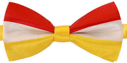 Carnaval verkleed strikje - Oeteldonk - rood/geel/wit - Den Bosch - clipsluiting Multi